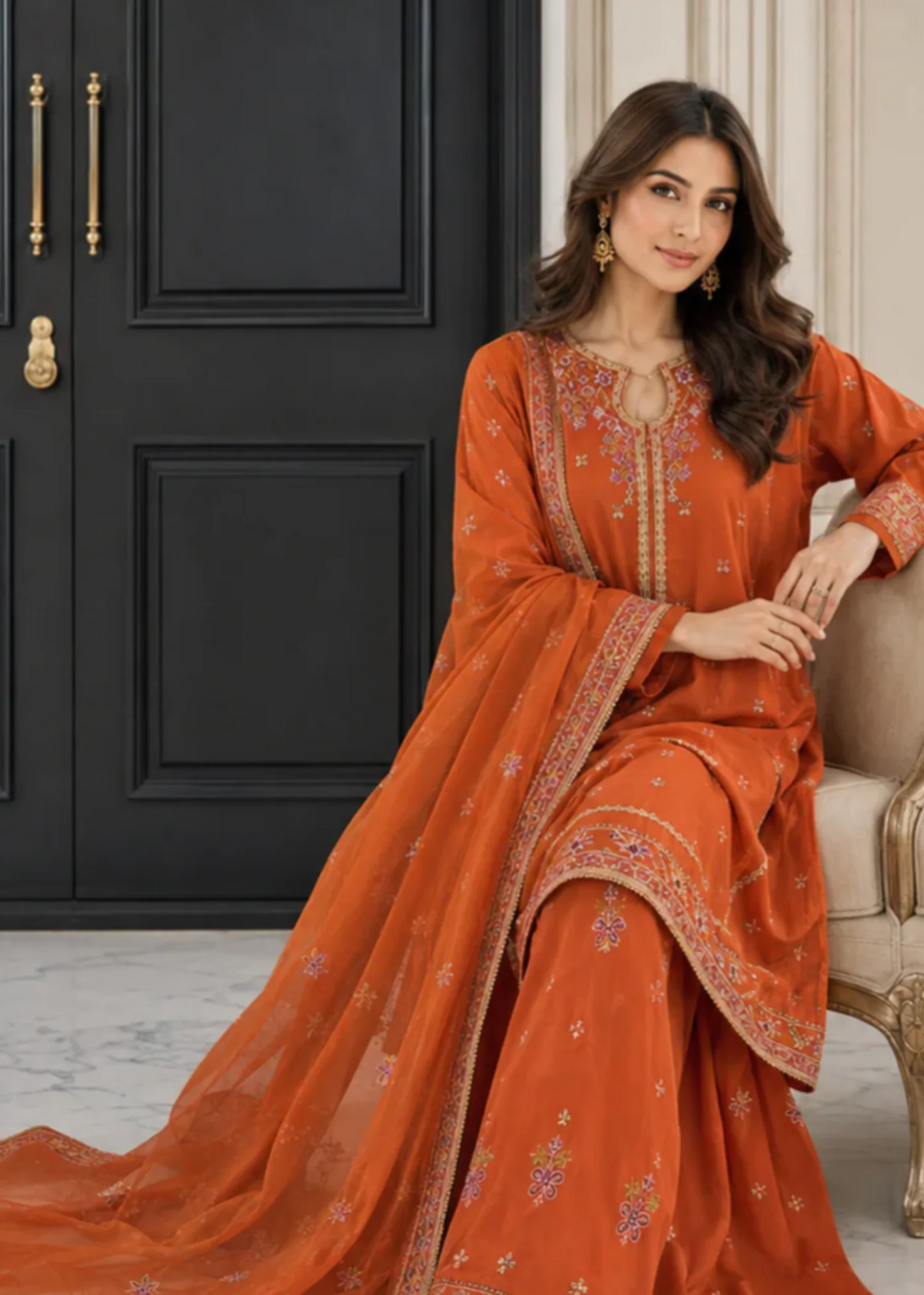 Amber Grace – Embroidered 3-Piece Lawn Suit