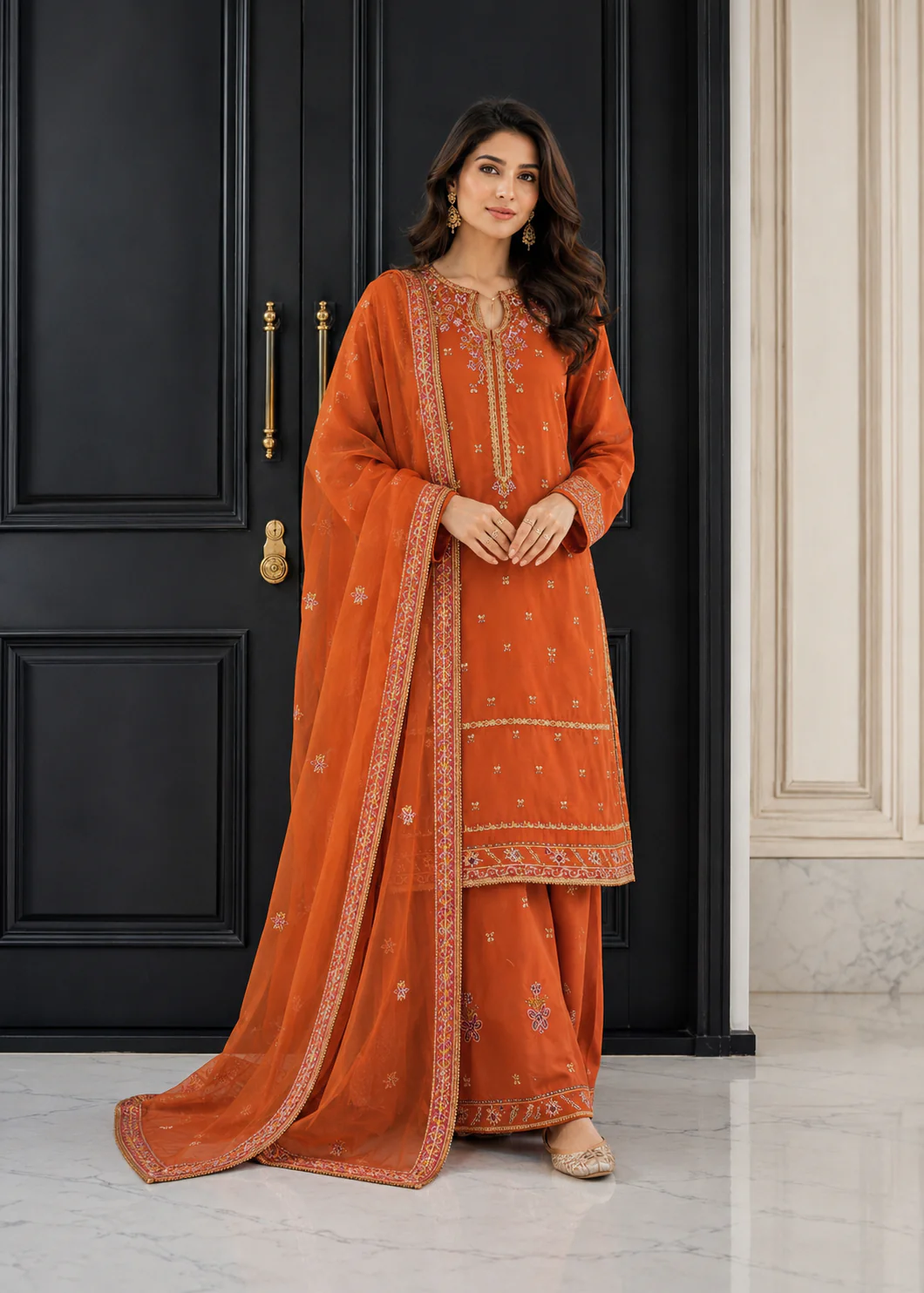 Amber Grace – Embroidered 3-Piece Lawn Suit